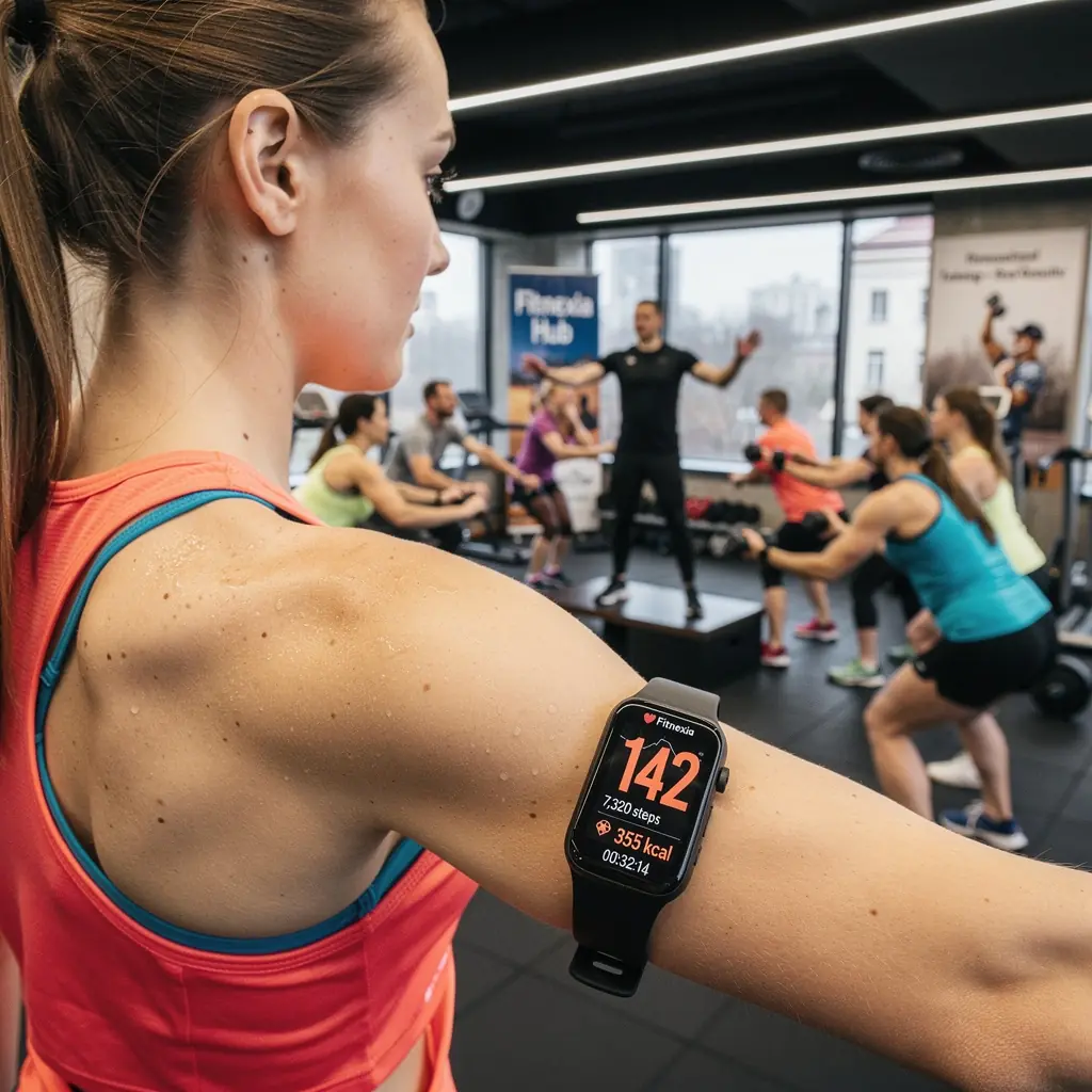 Instruktors, kurš demonstrē vingrojumu grupai nodarbības laikā.