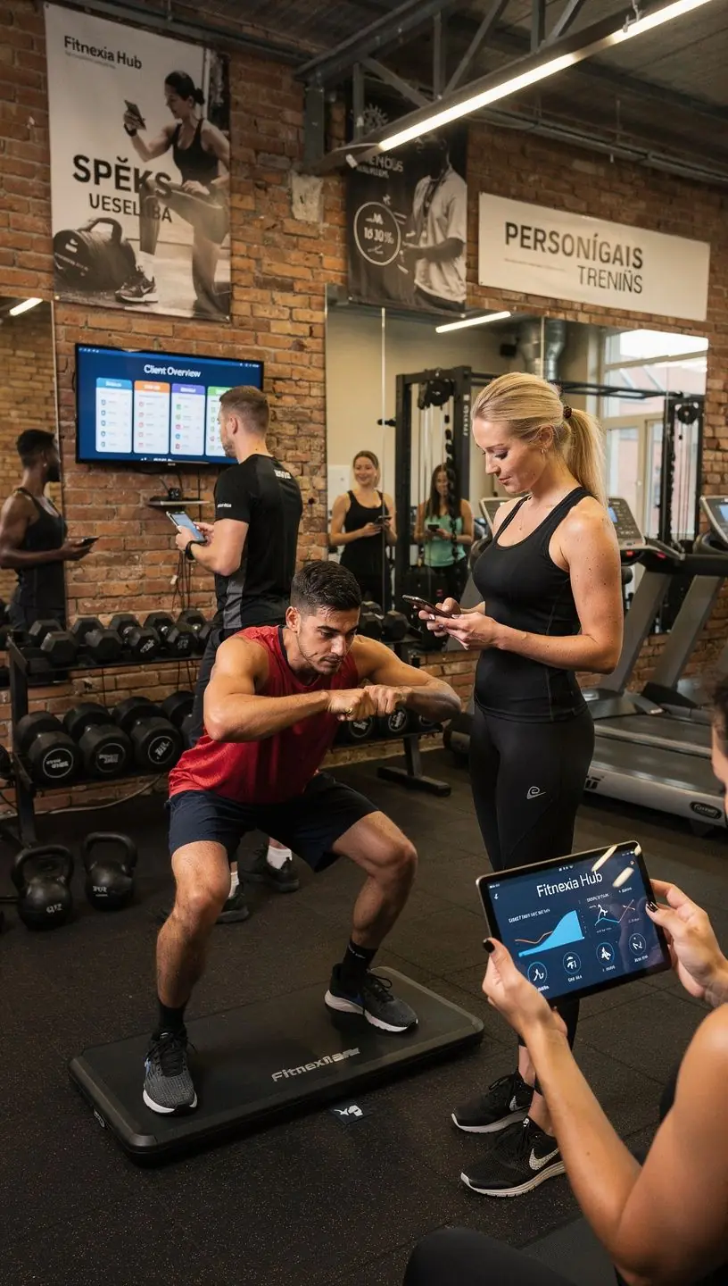 Veselīga maltīte, kas pasniegta sporta zāles kafejnīcā.